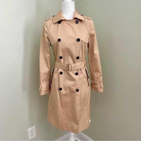 Massimo Dutti Tan Double-Breasted Trench Coat - Picture 1 of 13